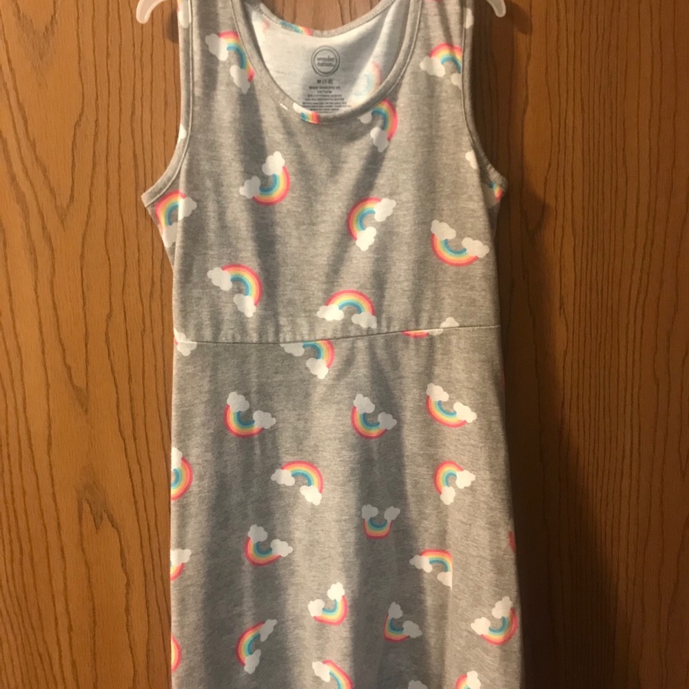 Girls Grey Rainbow Dress